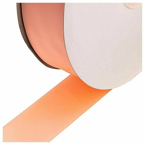 Лента атласная персиковая ширина 38 см длина 914 м 2545₽