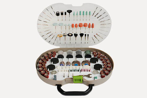 Изображение товара Набор аксессуаров для мини-дрелей ROCKFORCE 276предметов в пластиковом кейсе