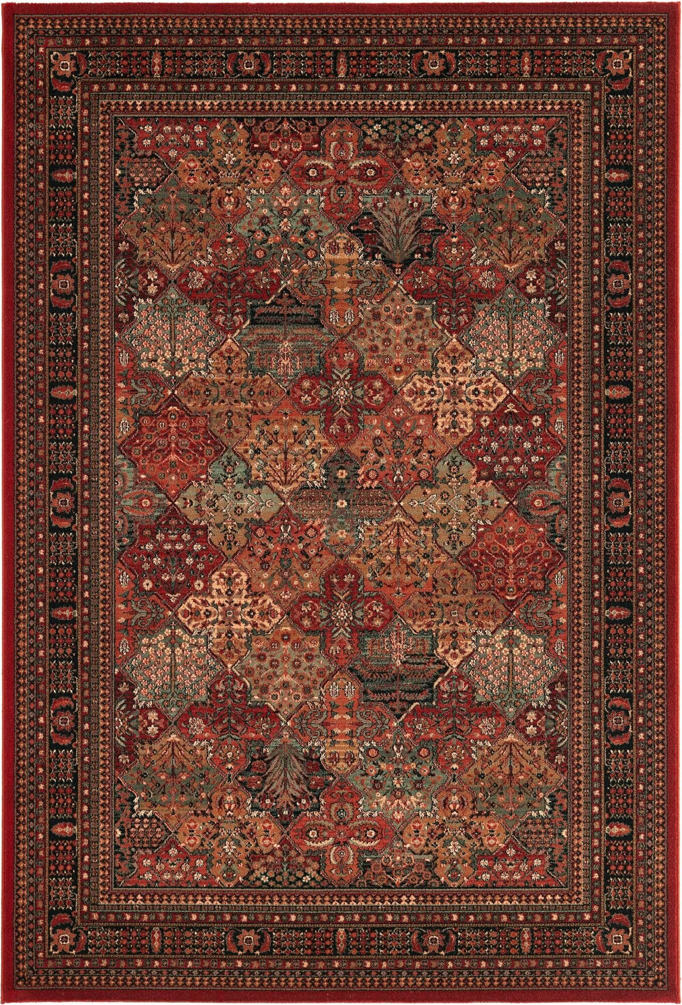 фото Шерстяной ковер на пол Kashqai 0.67х1.3 м. Прикроватный (Бельгия - OSTA), красный. Ворс 8.5мм.