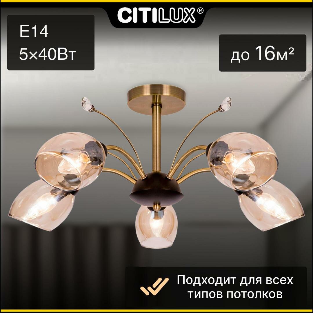 Citilux Комета CL108155 Люстра потолочная Бронза Венге