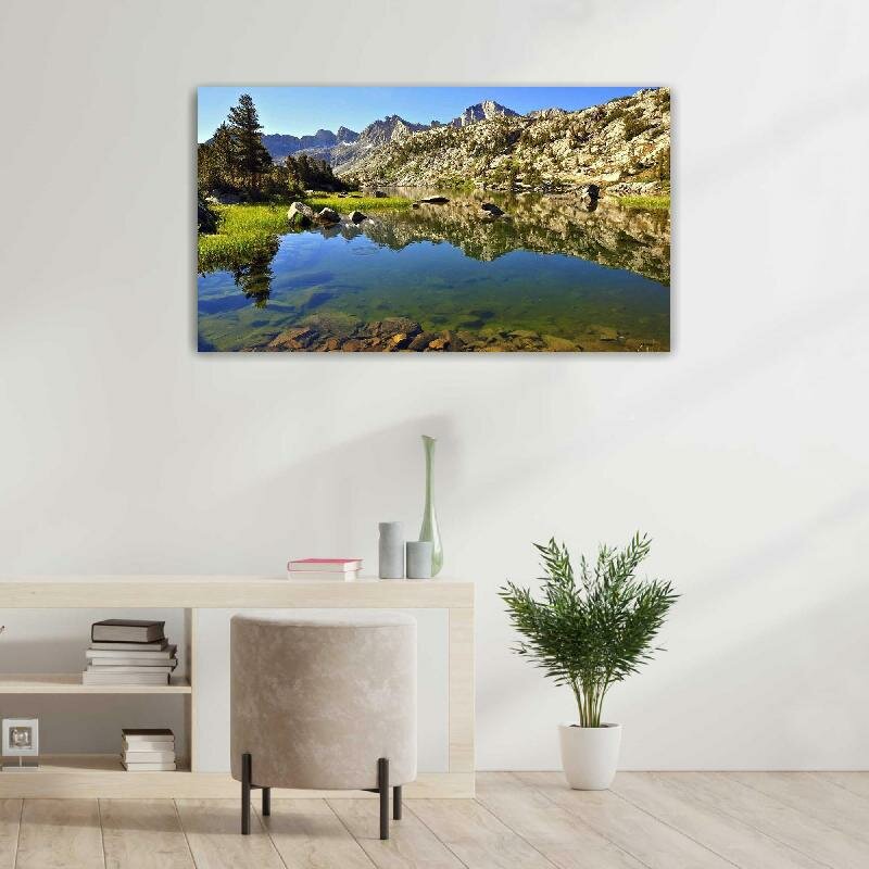 Картина на холсте 60x110 LinxOne "Небо скалы камни горы пейзаж" интерьерная для дома / на стену / на кухню / с подрамником