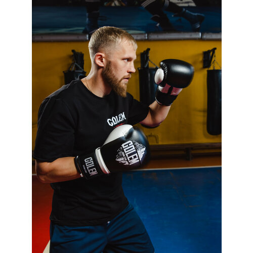 фото Бокceрскиe пeрчатки gоlем 14 унций черно-белые, детские для мальчиков, девочек, взрослые мужские, женские golem
