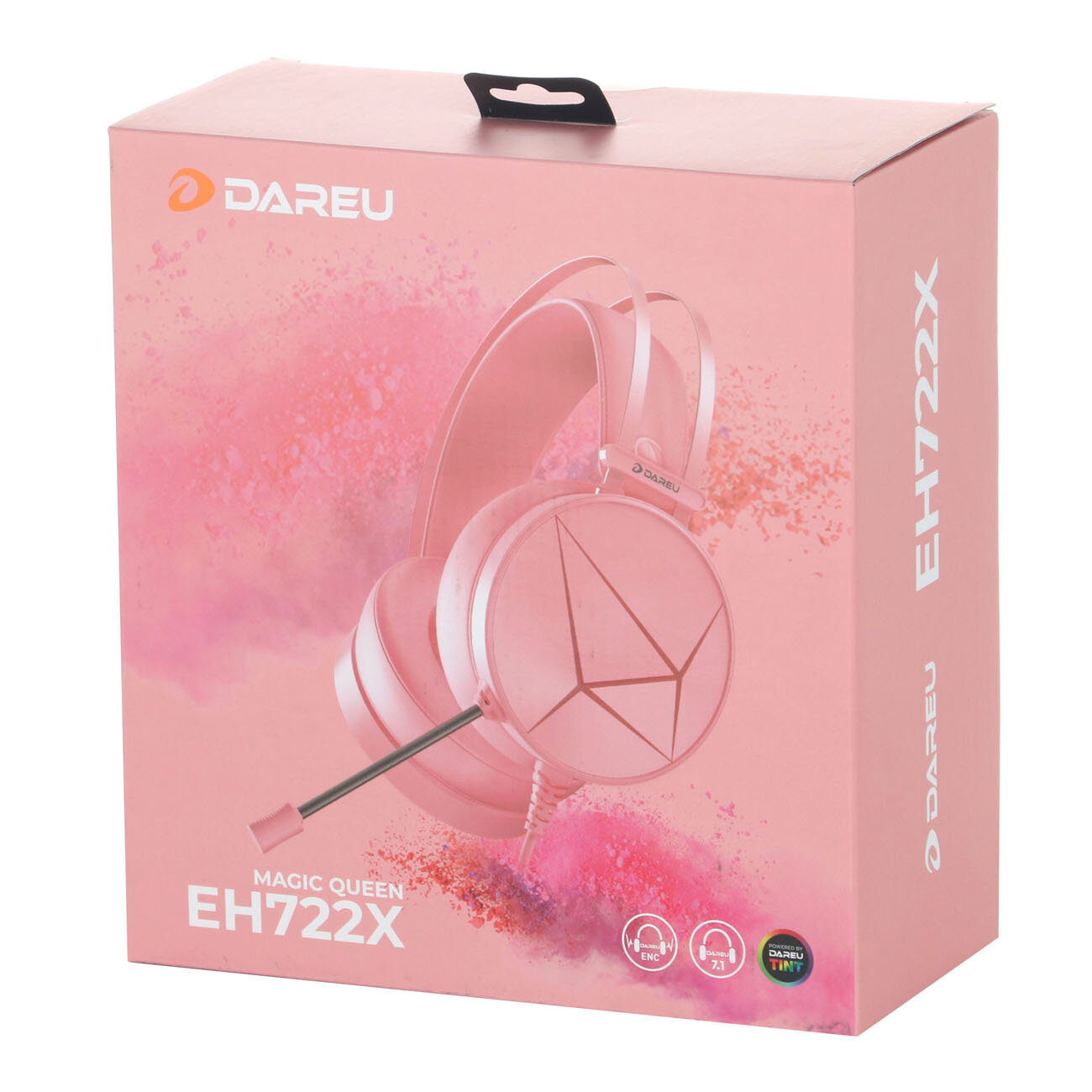 Гарнитура игровая проводная Dareu EH722X Pink (розовый), подсветка RGB, подключение USB - фото №6