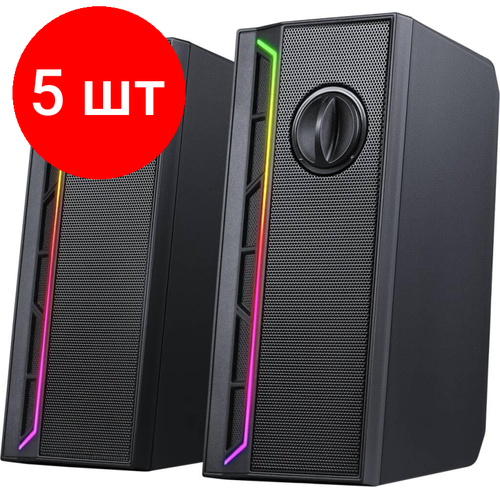 Комплект 5 штук, Акустическая система 2.0 Redragon Calliope RGB, USB+3.5мм аудио-вход (71791)