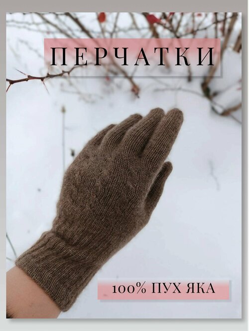 Перчатки Ulzii Cashmere, размер F-универсальный, коричневый