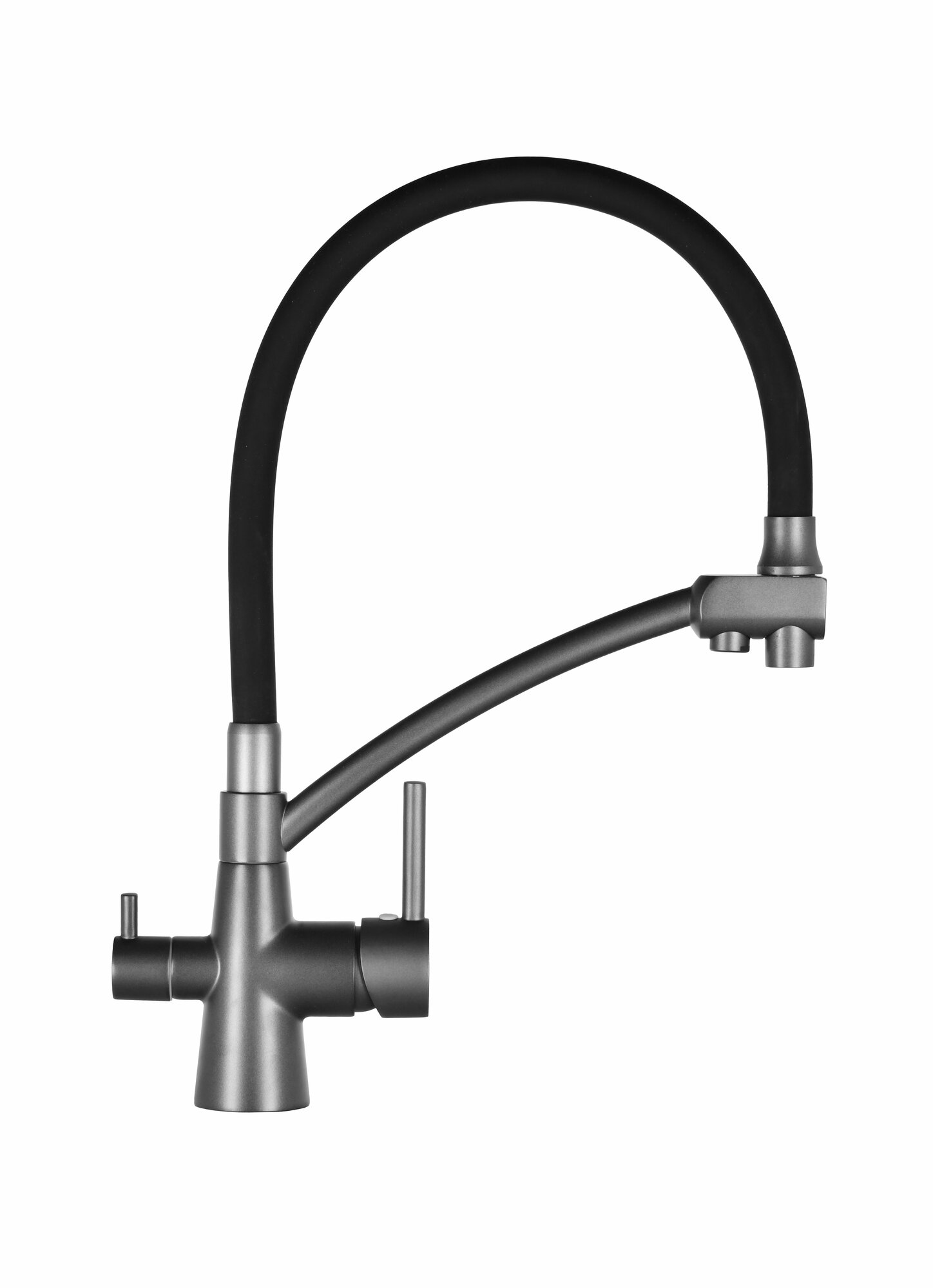 фото Смеситель для кухни с гибким изливом и подводкой для питьевой воды GERHANS K4855U-2 (графит)