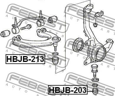 Пыльник опоры шаровой нижнего рычага, HBJB203 FEBEST HBJB-203
