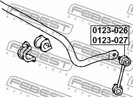 Тяга стаб. задн. прав. Toyota RAV4 ACA2 2000-2005, 0123026 FEBEST 0123-026