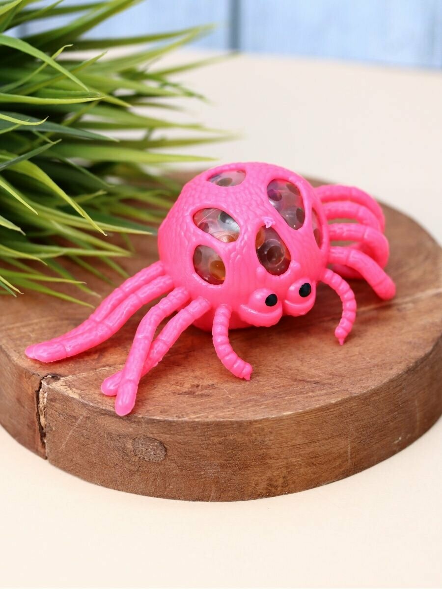 Игрушка антистресс, мялка Squeeze spider pink