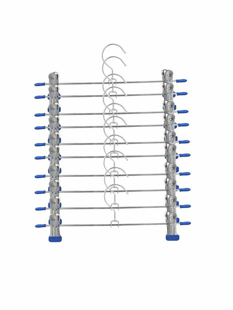 Вешалки с зажимами для брюк и юбок L-28 см 10 штук - фотография № 1