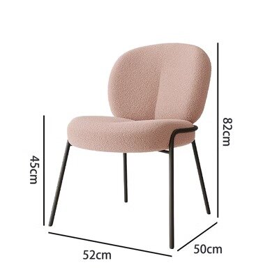 Мягкий стул Plush Chair (Стул розовый с чёрными ножками)
