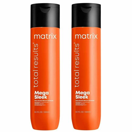 Matrix Шампунь Total results Mega Sleek с маслом ши, 2 х 300 мл шампунь для непослушных волос с маслом ши total results mega sleek shea butter shampoo шампунь 1000мл
