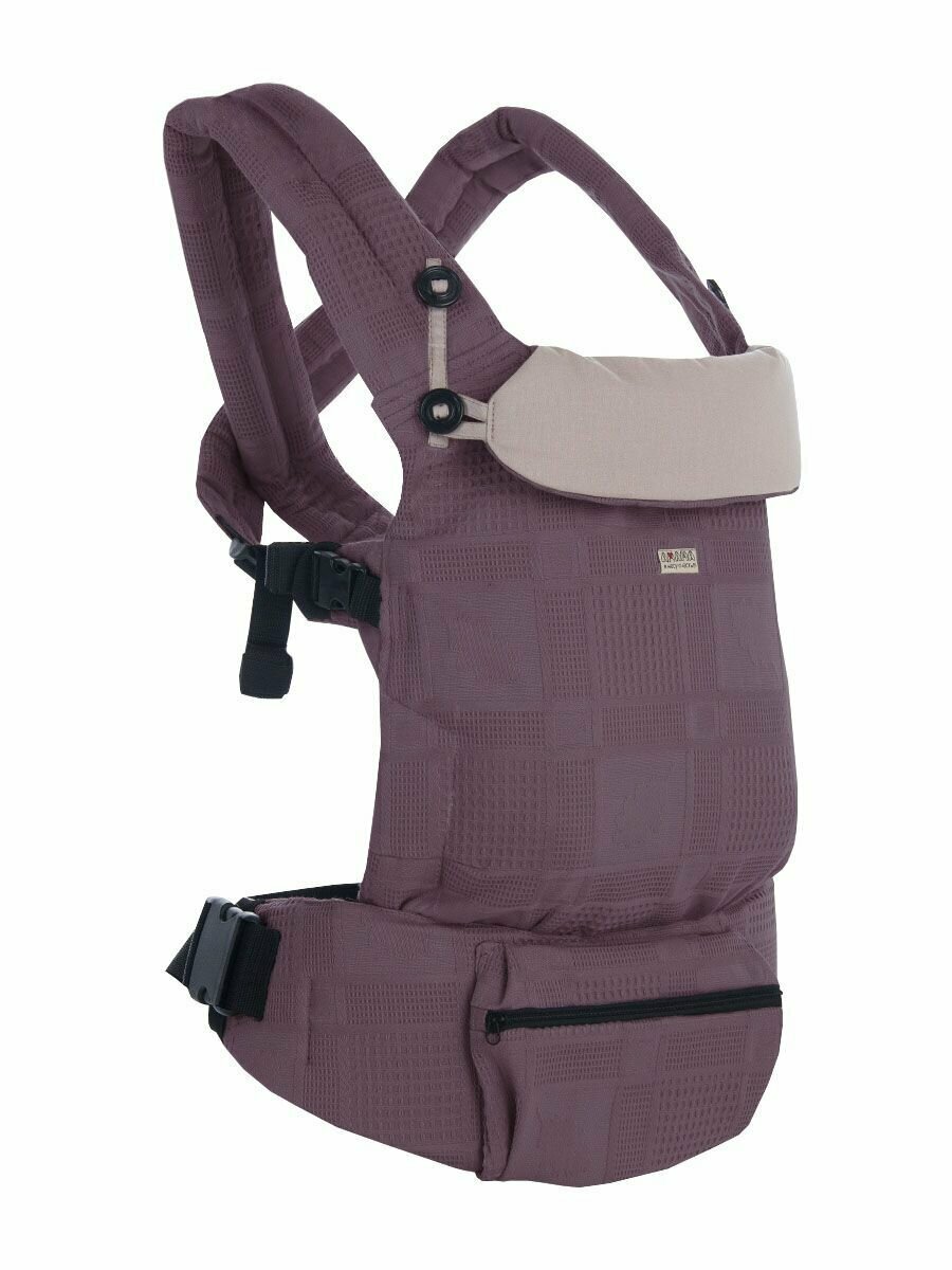 Амама Эрго-рюкзак с первых месяцев м-движнер V4, хлопок, цвет: рельефный сливовый, эргорюкзак