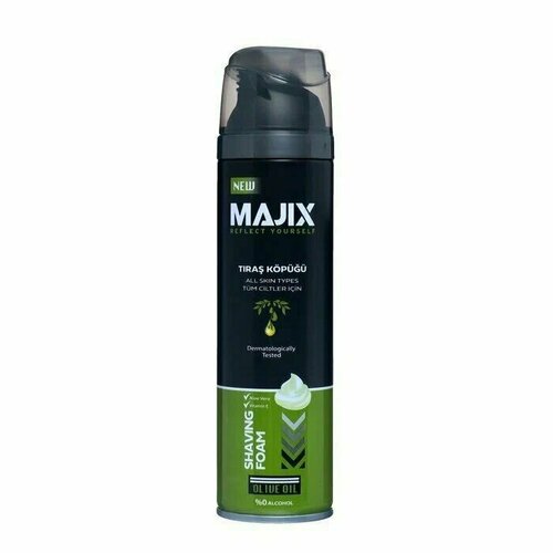 Majix Пена для бритья Sport Olive oil c оливковым маслом, 200мл Турция