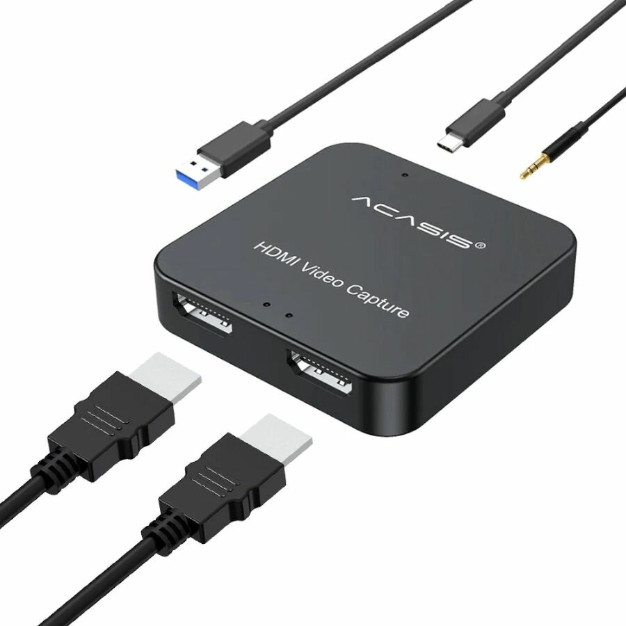 Карта видеозахвата Acasis HD33 HDMI на USB 20 с выводом HDMI для захвата потоковой игры PS4/NS