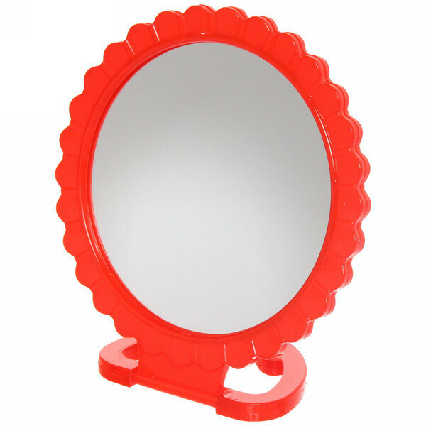 Зеркало настольное в пластиковой оправе «Лепестки», круг, подвесное d-17см (Стикер на минивложение10шт)