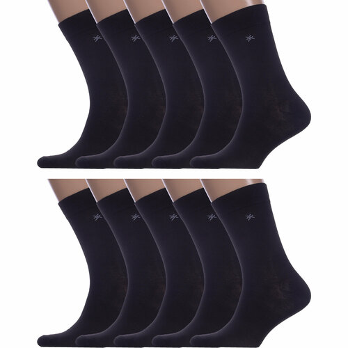 Носки HOBBY LINE, 10 пар, размер 39-44, черный носки hobby line 6 пар 6 уп размер 29 44 46 черный