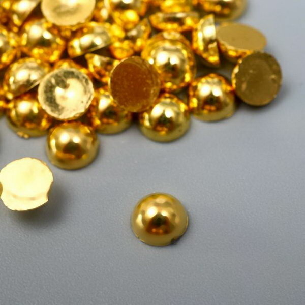 Декор для творчества пластик "Полужемчужина золотистая" набор 250 шт 0.5х0.5х0.3 см