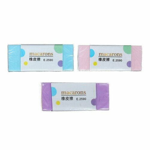 Ластик прямоугольный Макарон в бумажном держателе микс30 шт 725₽