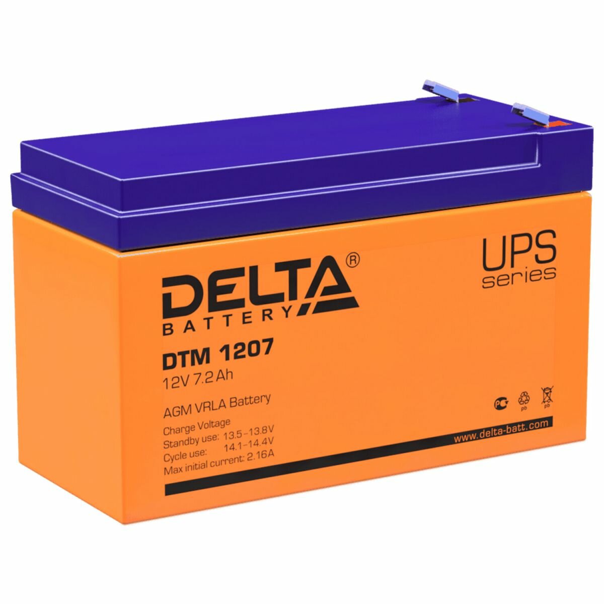 Аккумулятор UPS 12В 7.2А. ч Delta DTM 1207