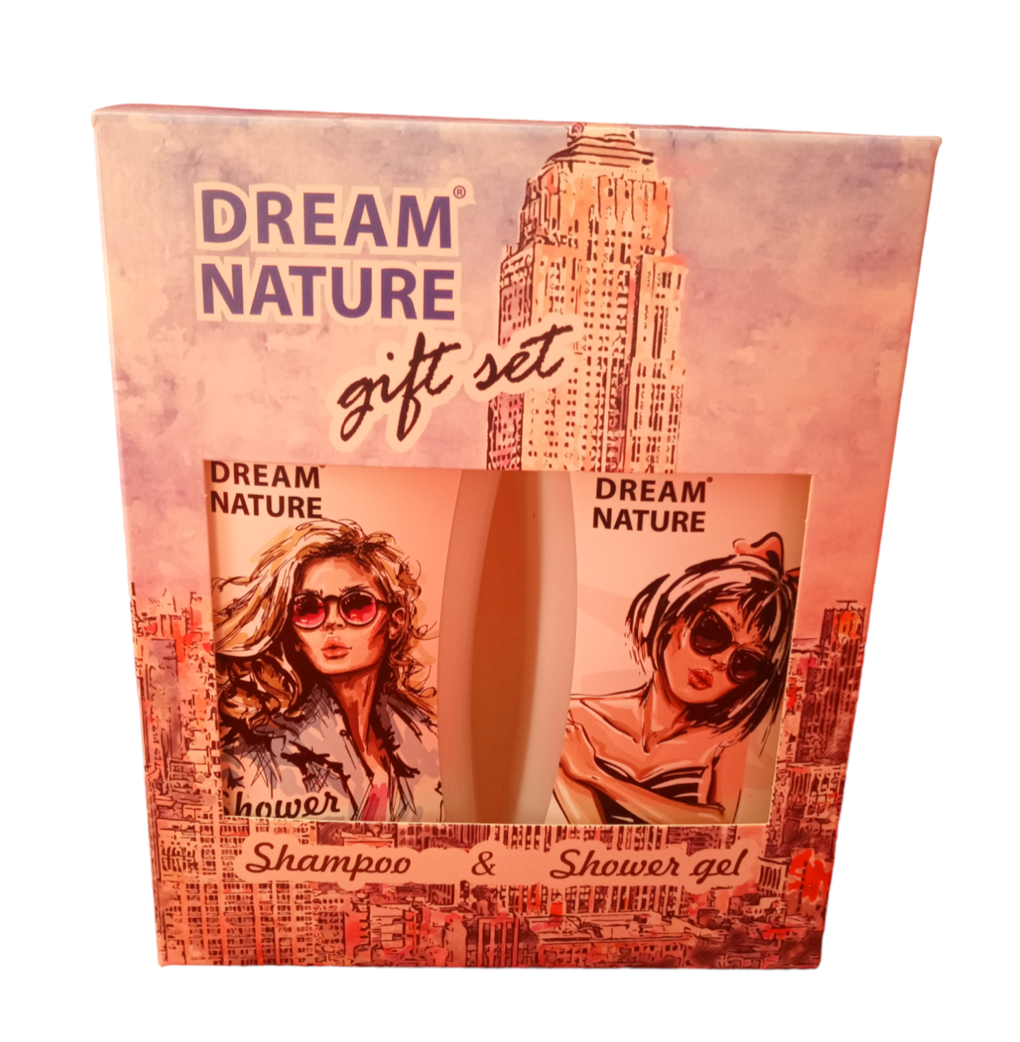 Подарочный набор женский "DREAM NATURE gift set"- шампунь (ослабленные, поврежденные волосы) и гель (груша, миндаль), 250 мл