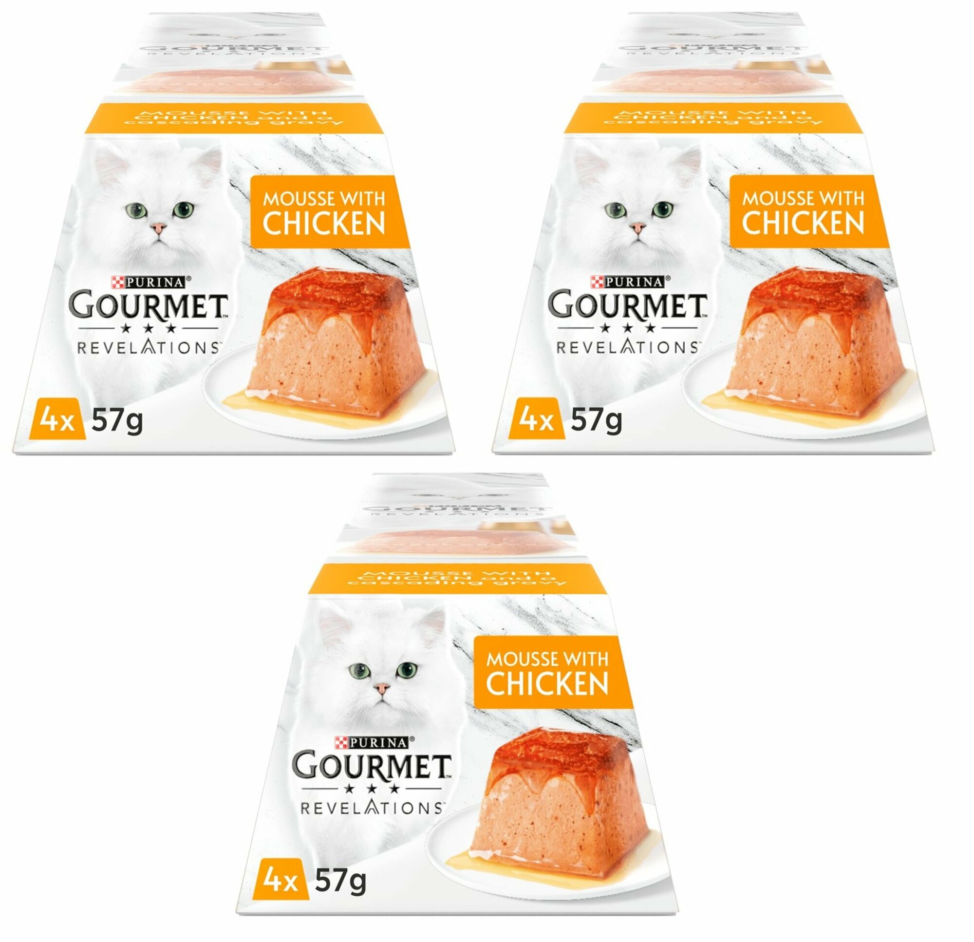 фото GOURMET Gold Revelations мусс с курицей влажным кормом для кошек 12шт по 57гр