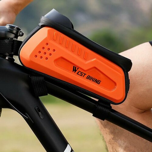 Велосумка водонепроницаемая на раму West Biking 2 литра оранжевая