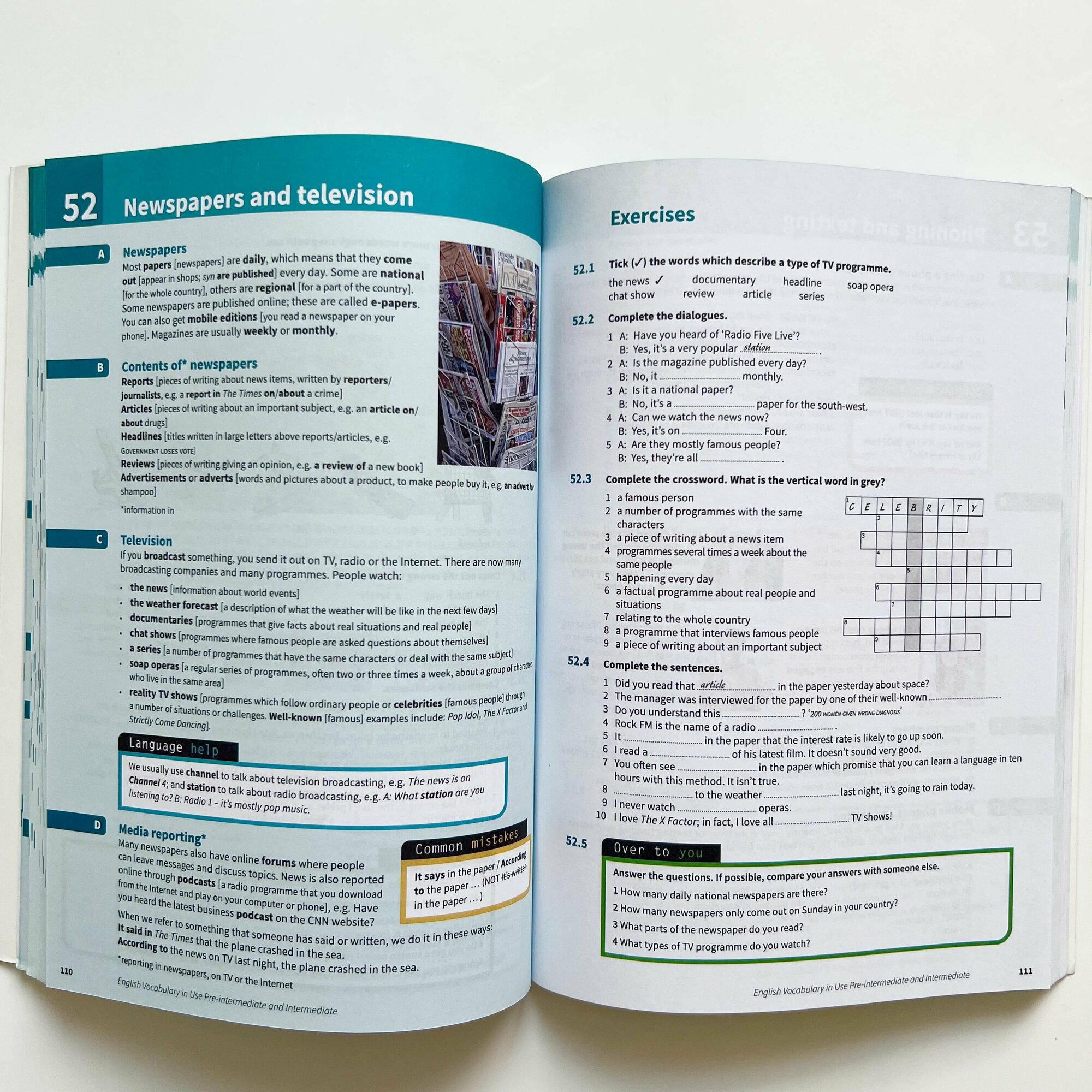 English vocabulary in Use pre-intermediate, intermediate with Answers (с ответами) + CD диск — фото 1