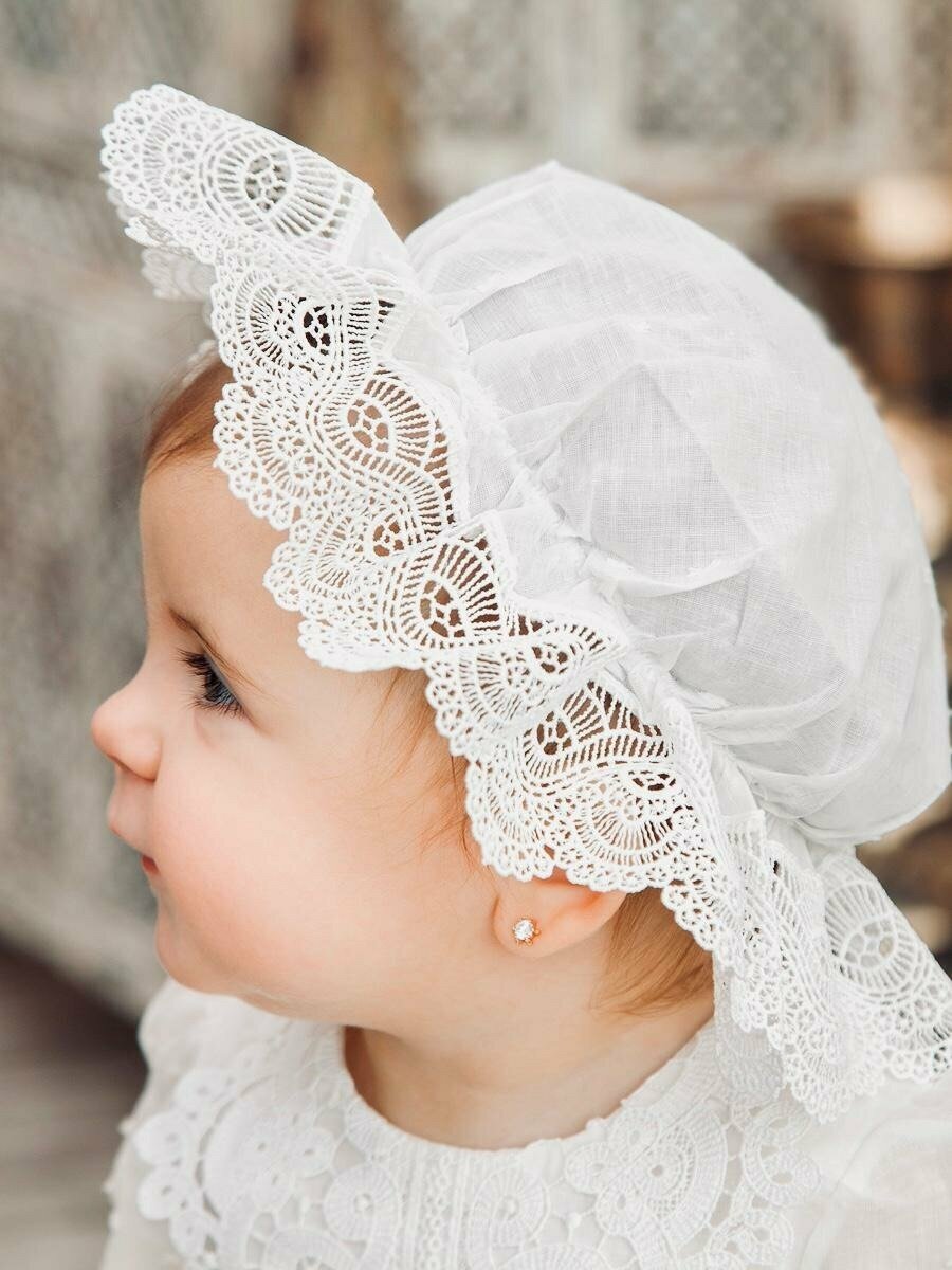 Комплект крестильный Jolly Baby, размер 80-86, молочный — фото 1