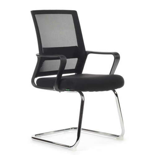 Кресло для посетителей Riva Chair Mint RCH 1029CB Чёрная ткань/Чёрная сетка