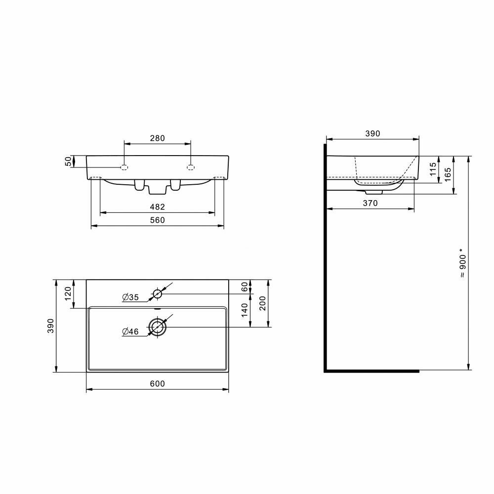 Раковина для ванной Roca Oleta 60х39 (3274C400Y)