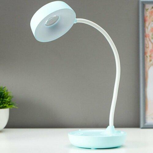 Настольная светодиодная LED лампа - лупа, цвет: голубой