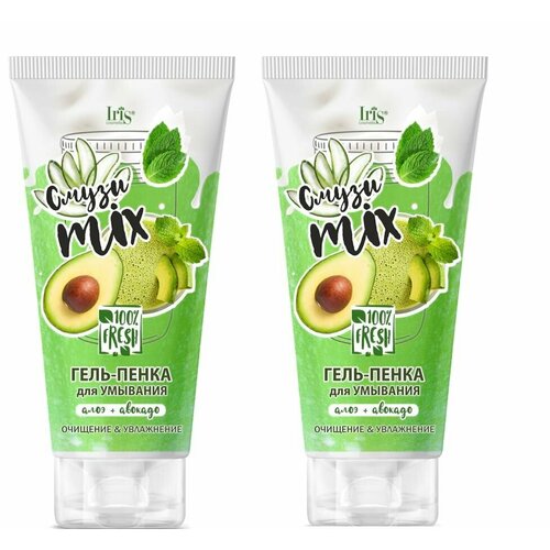 Iris смузи mix Гель-Пенка для умывания алоэ и авокадо 170г 2 уп 816₽