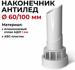 Наконечник Антилед для коаксиального дымохода 60/100 мм "Прок"