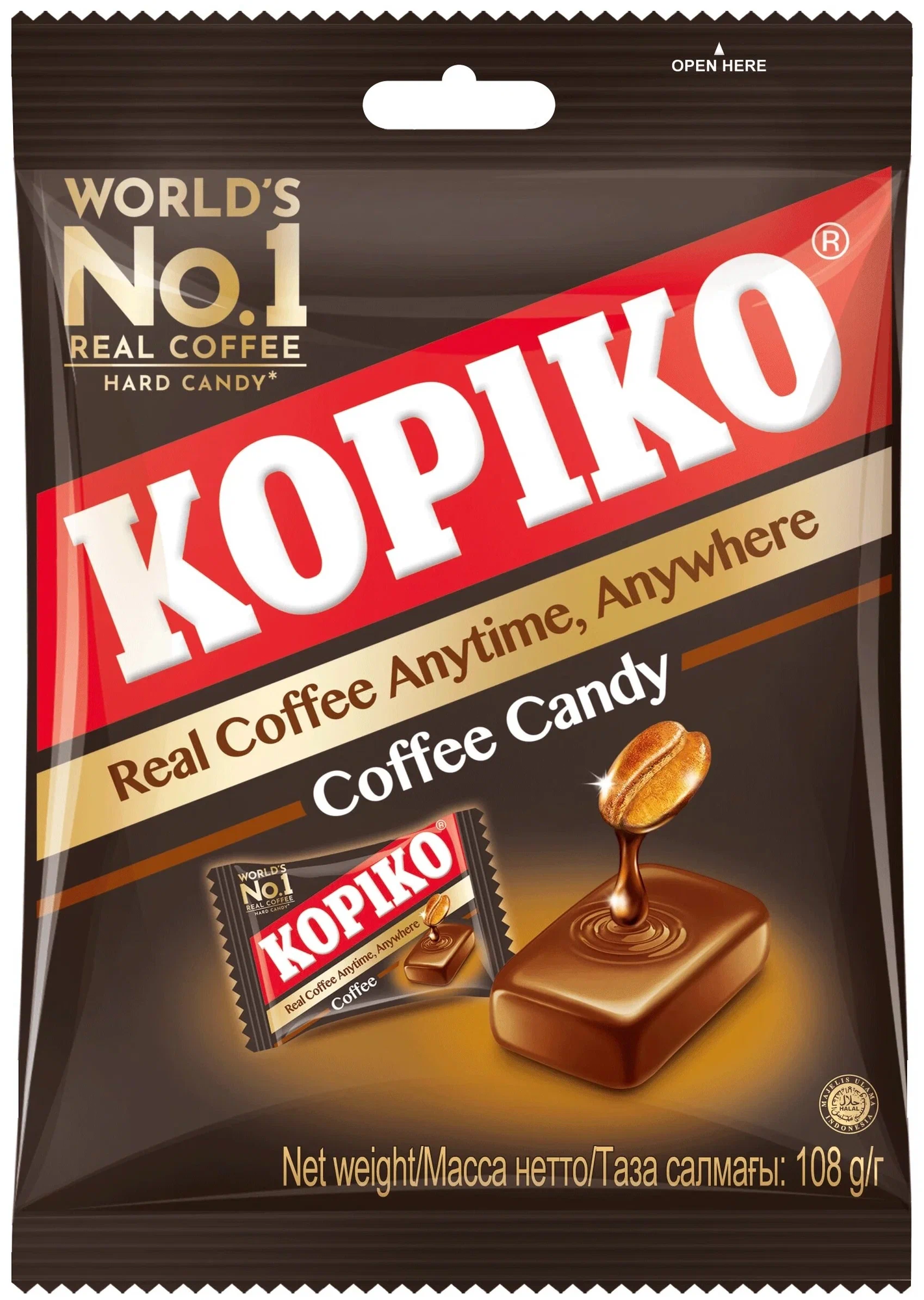 Kopiko Coffee Candy 108г х 6 уп, Леденцы со вкусом кофе от Копико - фотография № 2