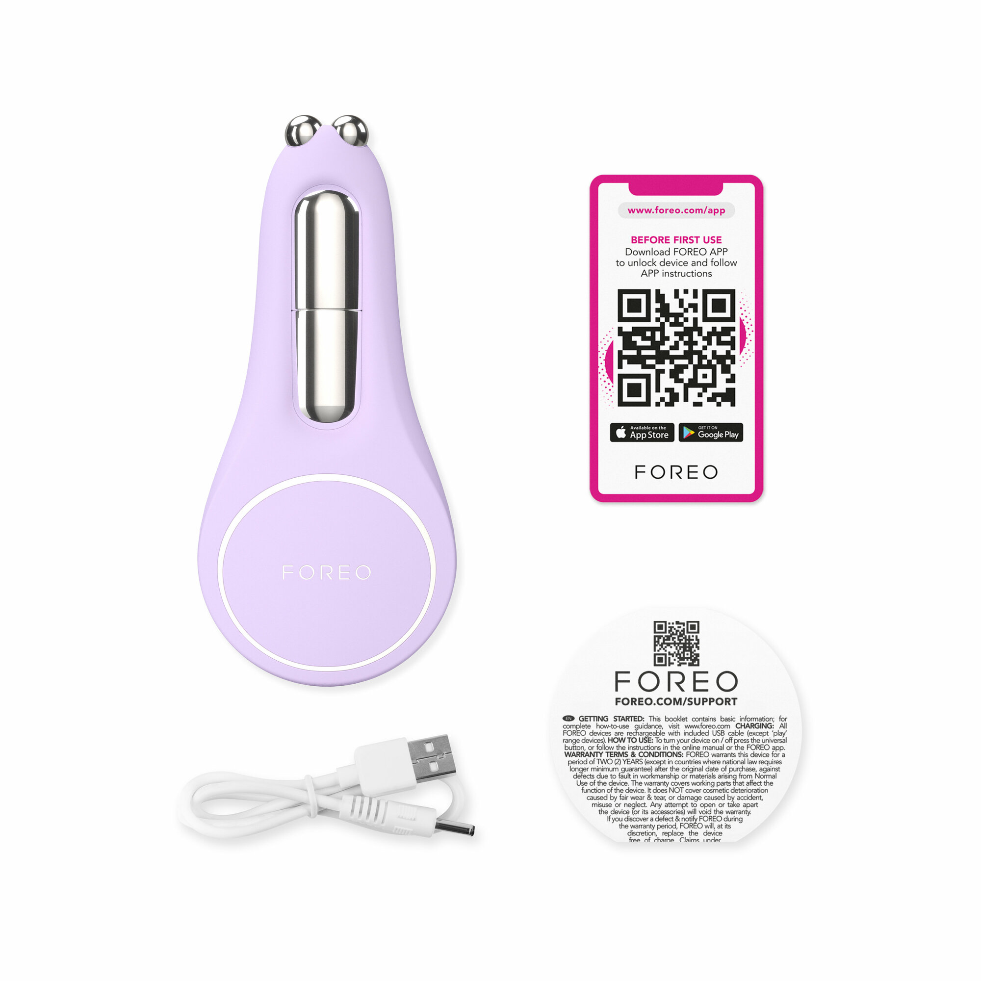 FOREO BEAR™ 2 умные тонизирующие микротоки для глаз И ГУБ, Lavender - фотография № 3