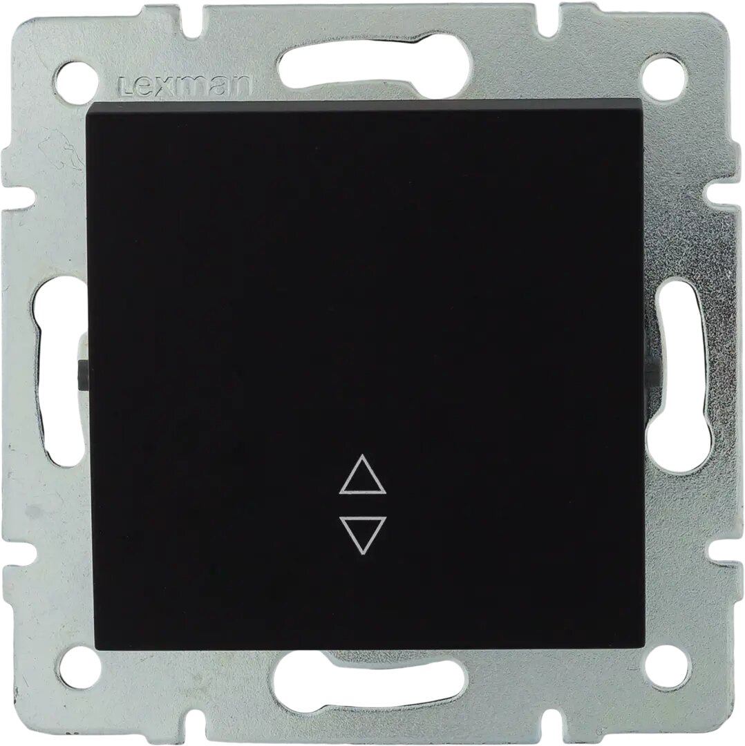 Выключатель проходной встраиваемый Lexman Виктория 1 клавиша цвет черный бархат матовый