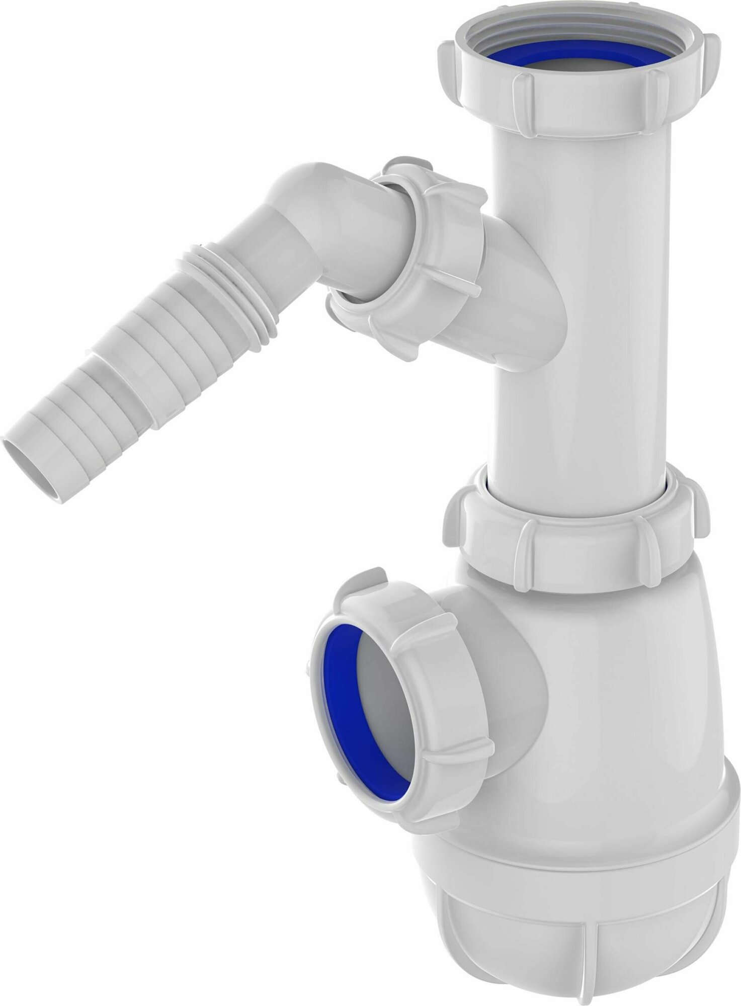 фото Сифон для раковины 1 1/2"х40 без выпуска с отводом для стиральной машины