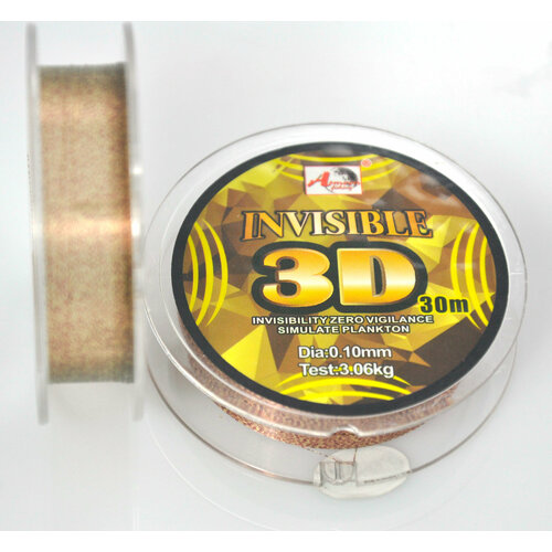фото Леска монофильная invisible 3d 0,10 мм 30м asmoon fishing