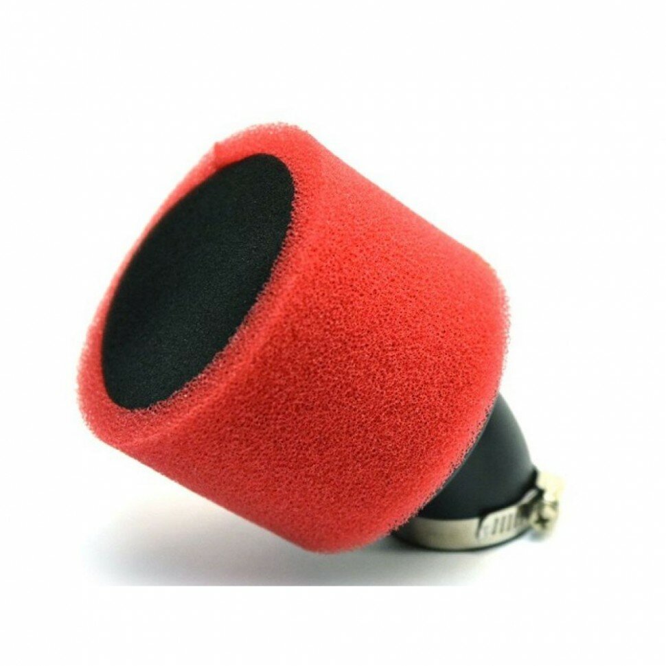 фото Фильтр воздушный нулевик d-35мм угол 45, питбайки, поролон красный