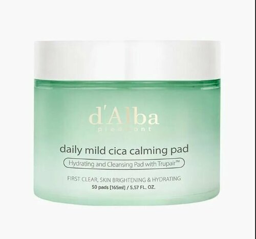 DAlba / Пэды для чувствительной кожи с успокаивающим действием Daily Mild Cica Calming Pad 50 штук 165 мл