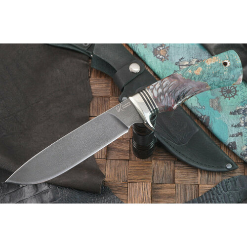 Ножевая мастерская Курносова нож Пират-A, сталь ХВ5, рукоять стабилизированная карельская береза, акрил