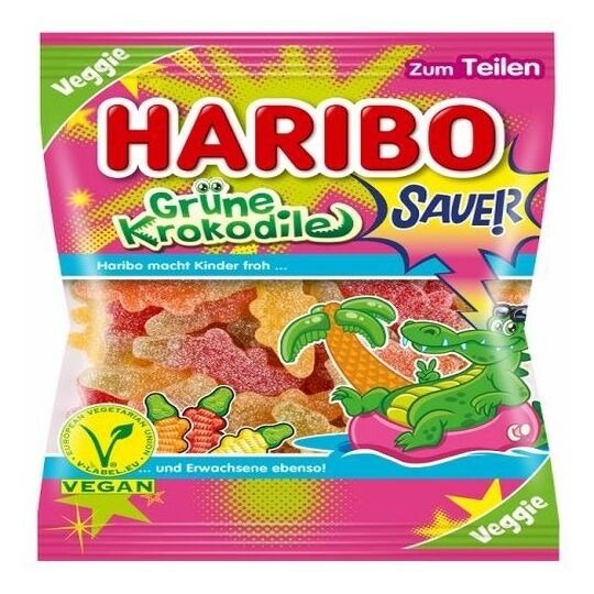 Haribo Grune Krokodile мармелад жев Зеленые Крокодилы кислые 175 гр