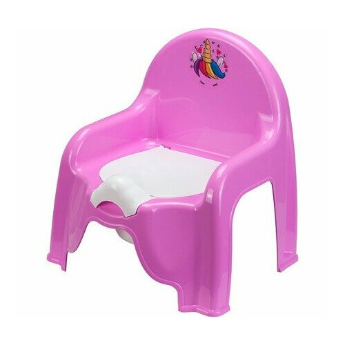 Горшок-стульчик детский М2596 единорог, цвет розовый