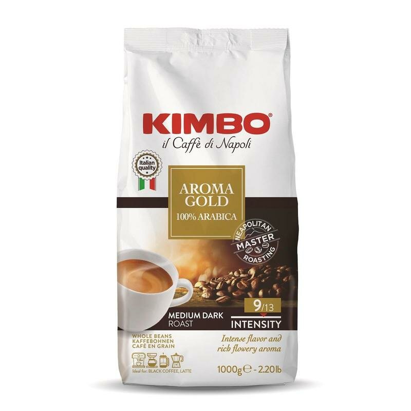 Кофе Kimbo Aroma Gold 100% арабика в зернах, 1кг