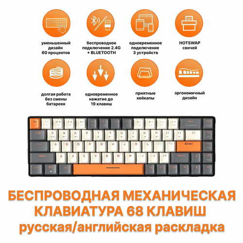 Механическая беспроводная клавиатура K68 500000₽