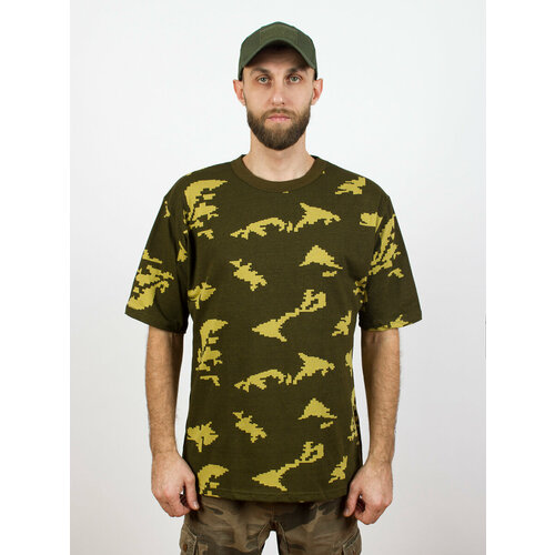 Футболка Kamukamu, размер 58, желтый, коричневый