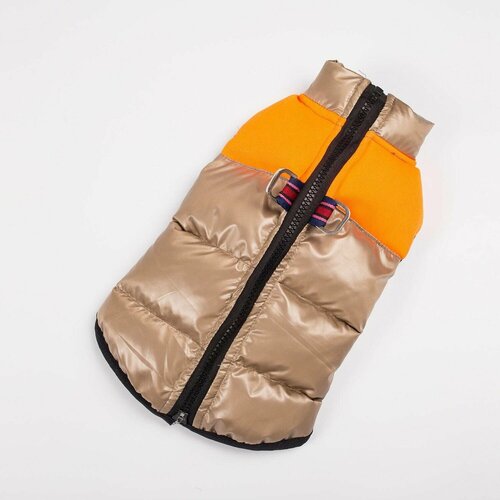 Куртка для собак Sima-Land размер 14 бежевая с оранжевым куртка для собак на молнии размер 8 дс 23 см ог 30 ош 22 см бежевая с оранжевым