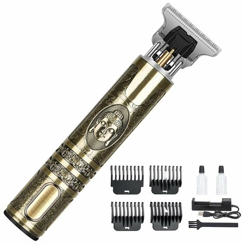 Триммер для бороды и усов аккумуляторный для стрижки для волос головы для бороды для усов золотой 397₽
