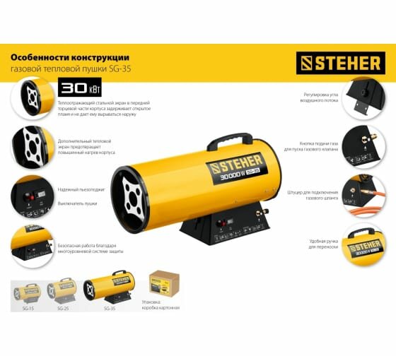 STEHER 30 кВт, газовая тепловая пушка (SG-35) - фотография № 3
